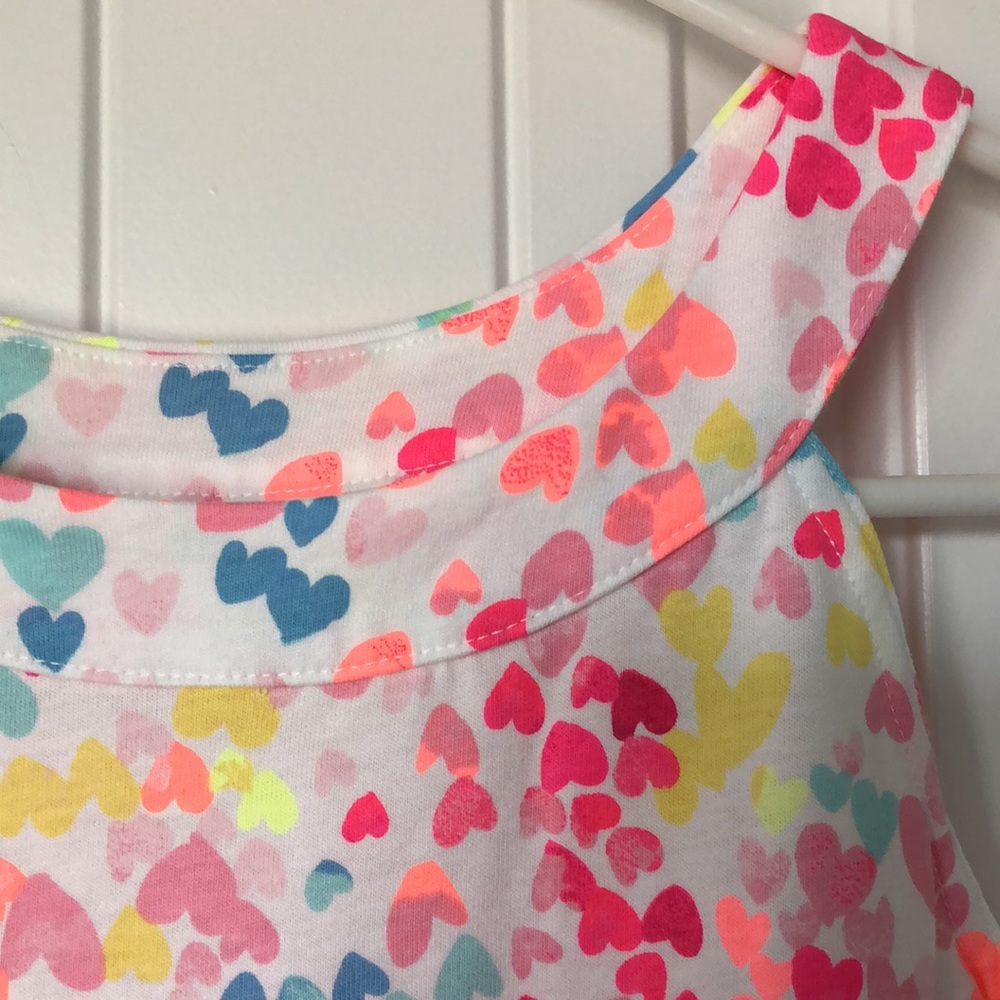 The Children's Place‎ Dress Girls Size Large 10/12 Rainbow Hearts - Picture 5 of 9
